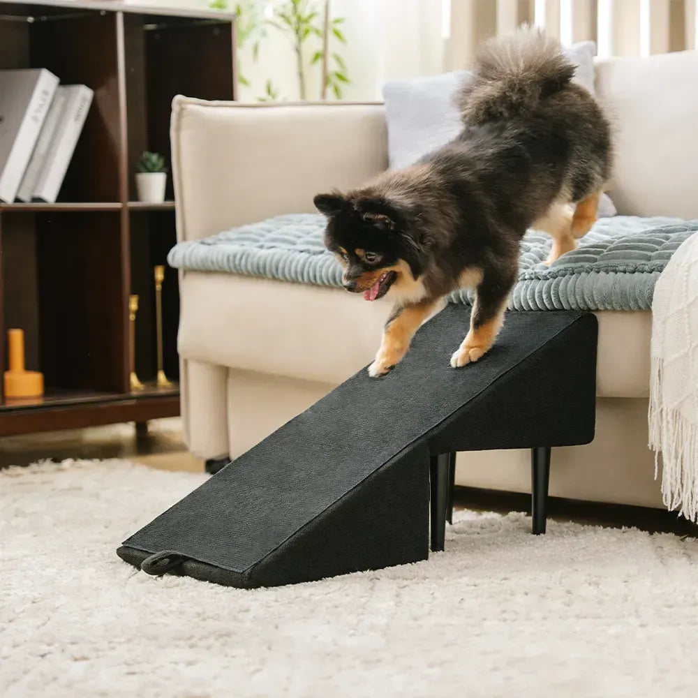 2-in-1 Convertible Wooden Dog Ramp and Step Stool for Beds & Couches