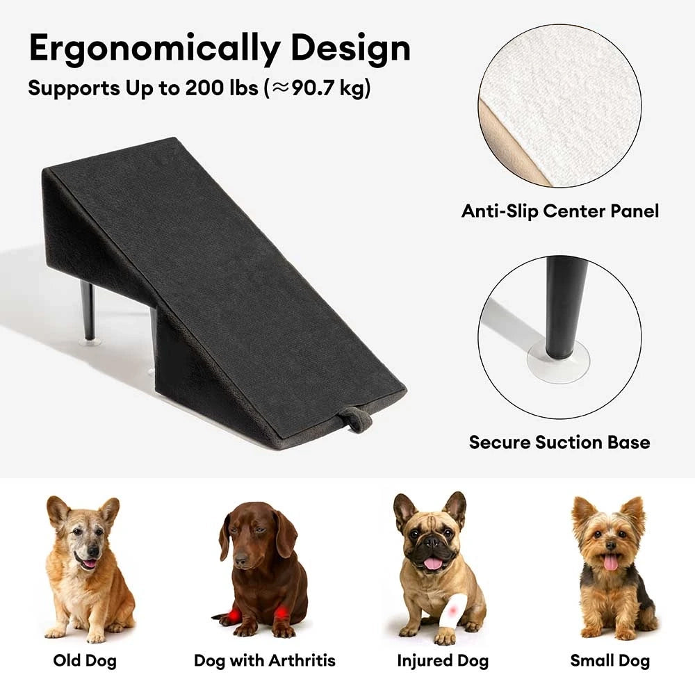2-in-1 Convertible Wooden Dog Ramp and Step Stool for Beds & Couches