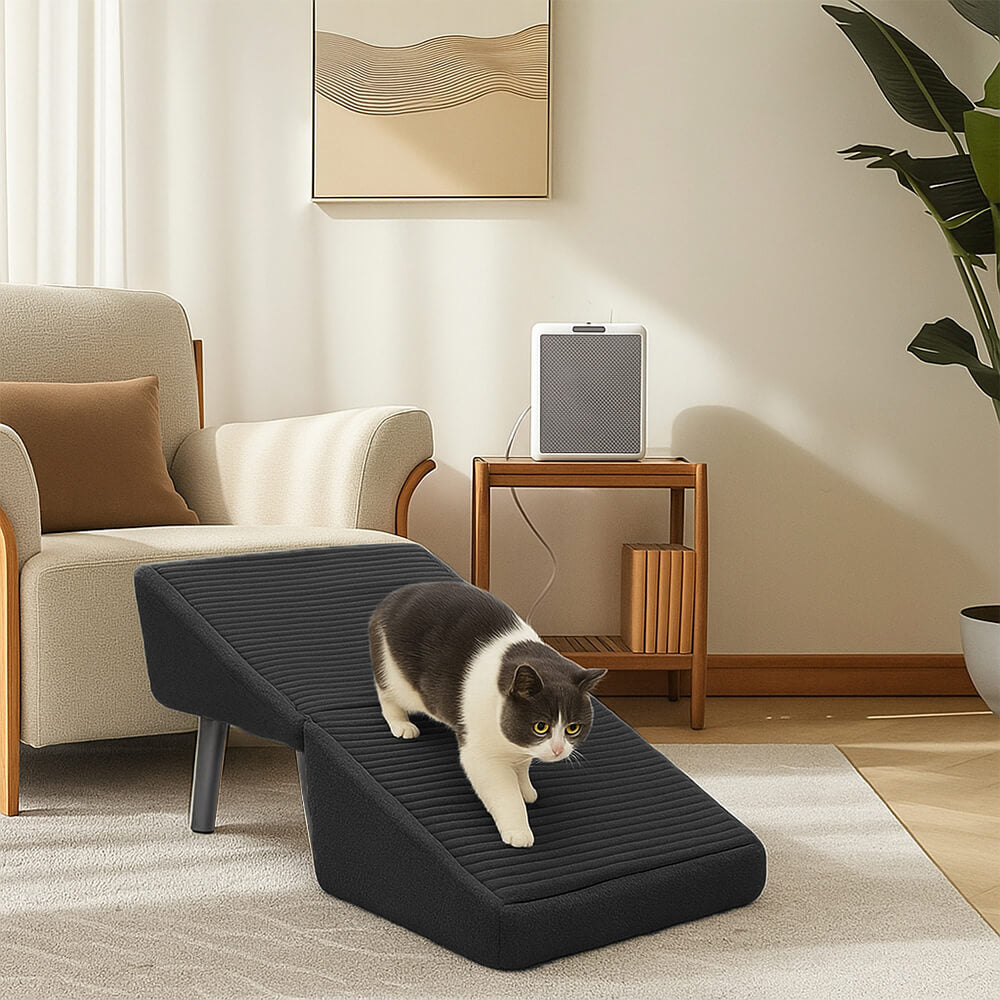 2-in-1 Convertible Wooden Dog Ramp and Step Stool for Beds & Couches