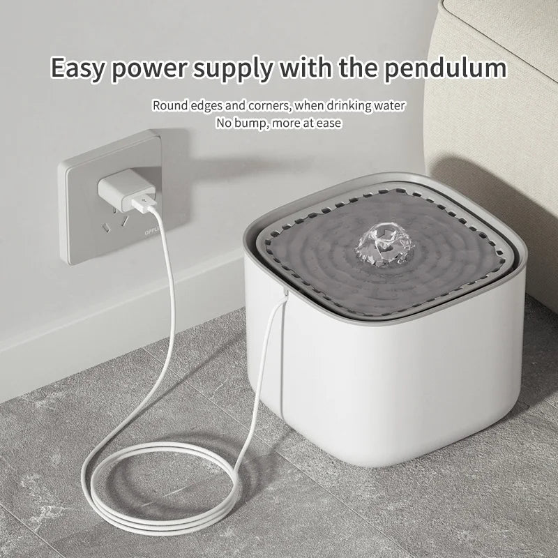 Fur&Fun - 3L Cat Water Fountain, Quiet USB Automatic Filtered Dispenser