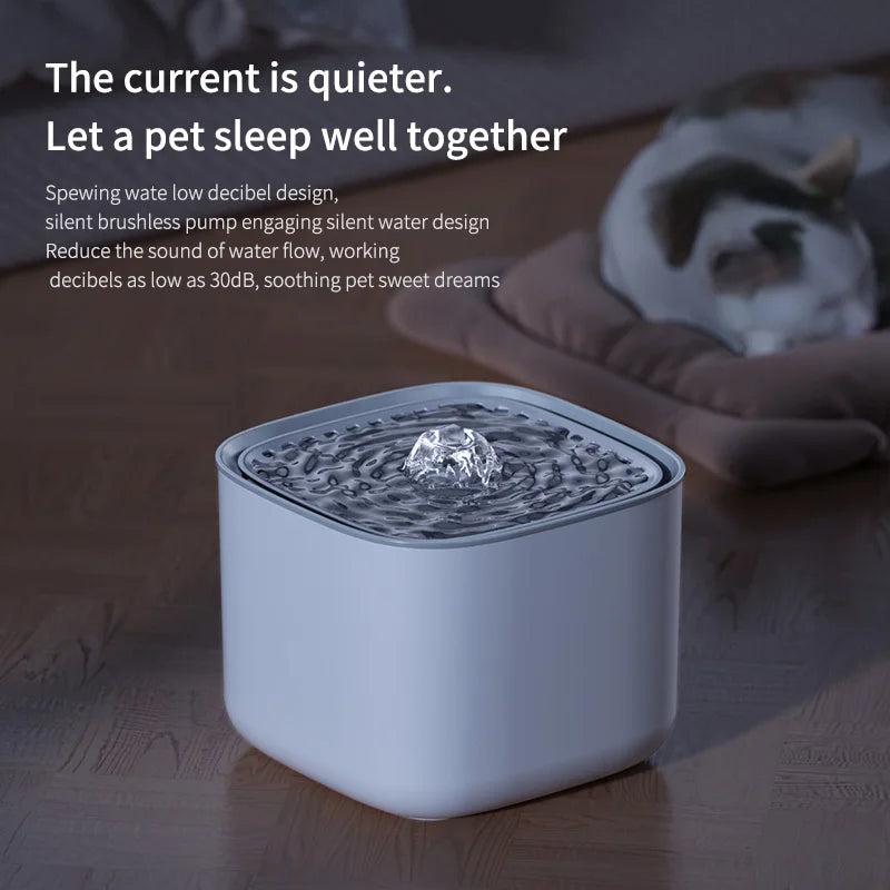 Fur&Fun - 3L Cat Water Fountain, Quiet USB Automatic Filtered Dispenser