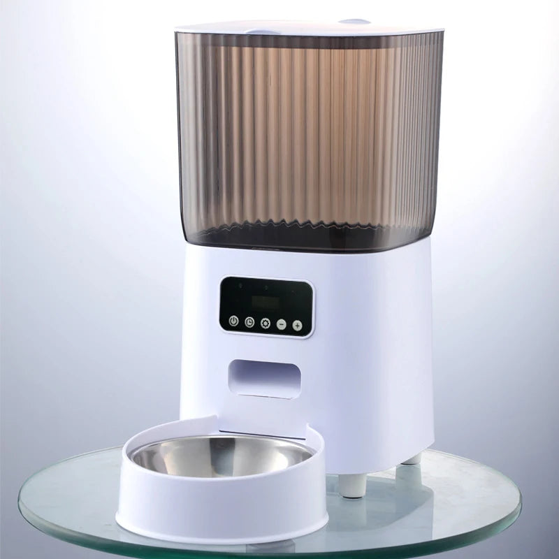 Fur&Fun - Automatic WiFi Cat Feeder with Camera, 5L Stainless Steel Bowl