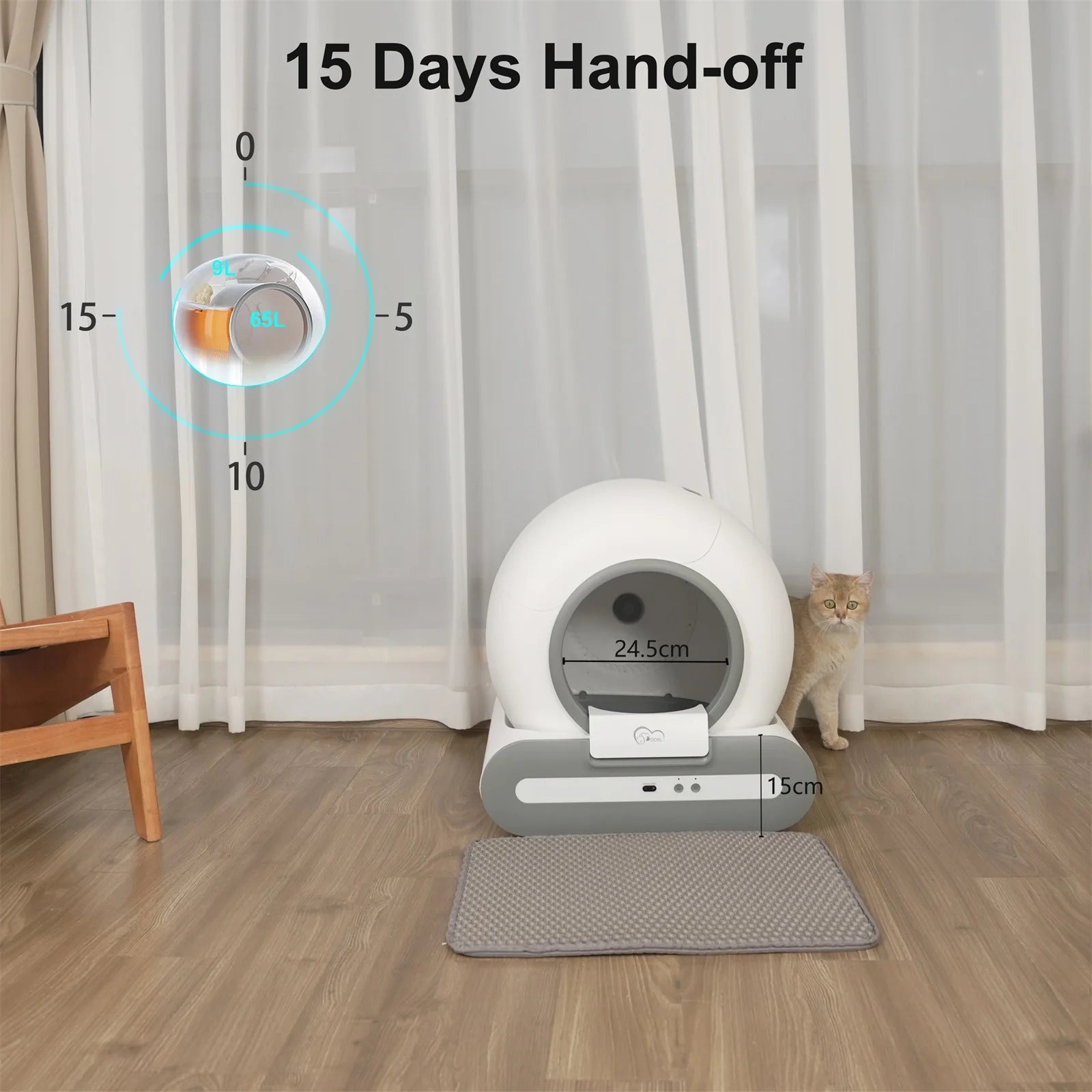 DOEL Smart Self-Cleaning Cat Litter Box with App Control