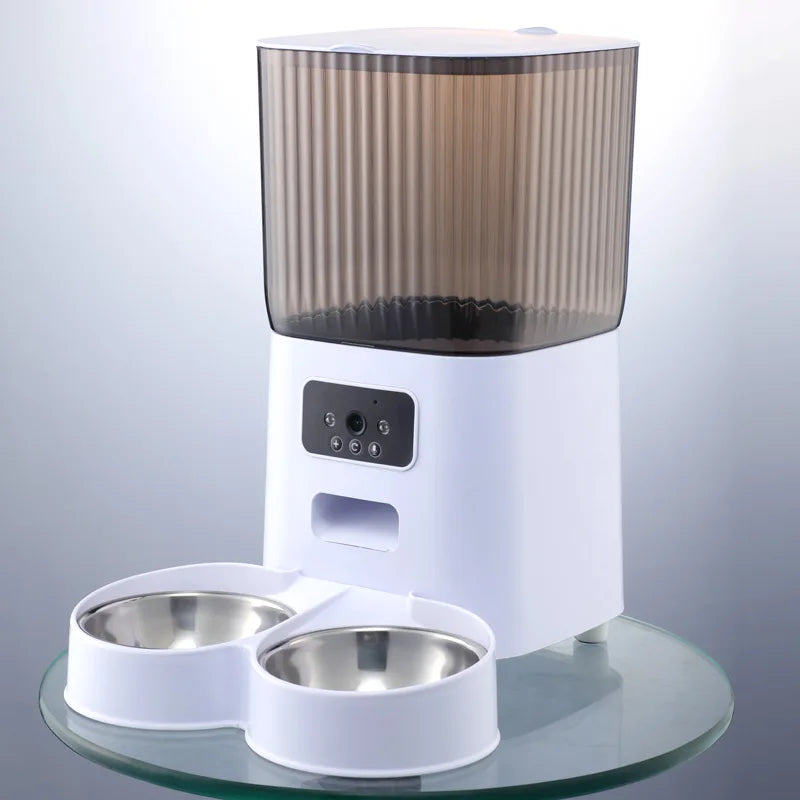 Fur&Fun - Automatic WiFi Cat Feeder with Camera, 5L Stainless Steel Bowl