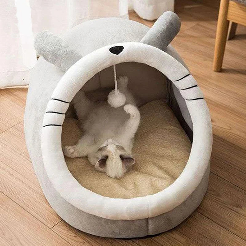 Fur&Fun - Luxury Plush Cat Bed with Removable Cushion