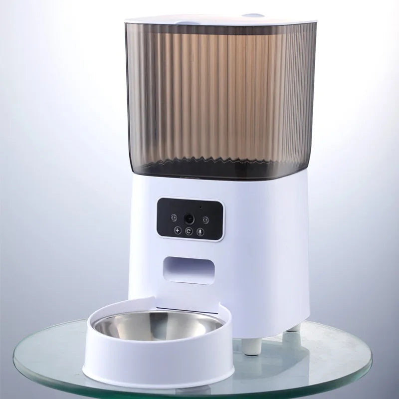 Fur&Fun - Automatic WiFi Cat Feeder with Camera, 5L Stainless Steel Bowl
