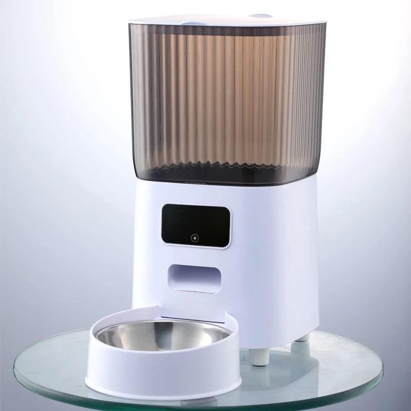 Fur&Fun - Automatic WiFi Cat Feeder with Camera, 5L Stainless Steel Bowl
