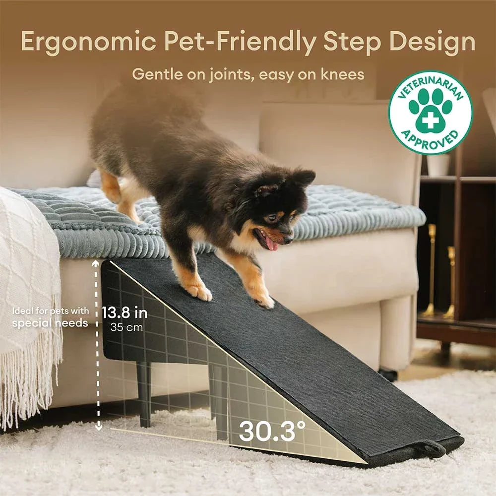 2-in-1 Convertible Wooden Dog Ramp and Step Stool for Beds & Couches